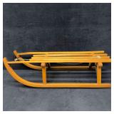 Vintage Wooden Wood Snow Sled with Metal Runners