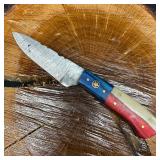 MHS Cutlery Fixed Blade Knife Red White and Blue A