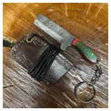 MHS Cutlery Keychain Cleaver Style Straight Blade