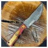 MHS Cutlery Steel Fixed Blade Hunting Knife Wood E