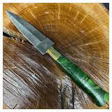 Green Handle Dagger Style MHS Cutlery Steel Fixed