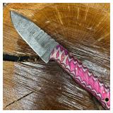 MHS Cutlery Fixed Straight Blade Knife Pink Purple