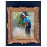 Oil on Canvas Golfer Painting F11