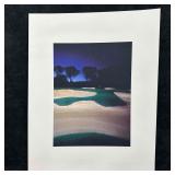 Fine Art Print Lithograph Golf Course Sunset Bunke