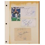 Autographed Football & Baseball Note Card Paper