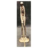 Brass Lady Golfer Sculpture