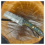 Blue Tan Colorway Design Handle MHS Cutlery Fixed