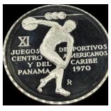 1970 Panama 5 Balboa Sterling Silver Proof Coin