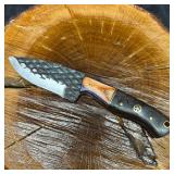 MHS Cutlery Textured Blade Knife with Leather Shea
