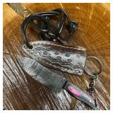 MHS Cutlery Keychain Blade Knife Pink Black With L