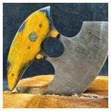 Steel Crescent Axe Ulu Knife MHS Cutlery Curved Bl