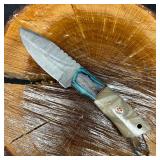 MHS Cutlery Textured Fixed Blade Knife with Emboss