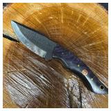 MHS Cutlery Dark Purple Black Curved Handle Textur