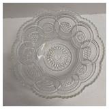 Vintage Clear Glass Wedding Ring Pattern Salad Bow