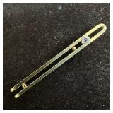 Krementz Gold Plated Tie Clip Red Stone Accent