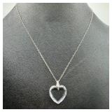 Sterling Crystal Heart Pendant