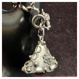 Red Coral Cabochon Oval Stone Ornate Dangle Charm