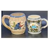 2 Vintage Ceramic Handpainted Mugs
