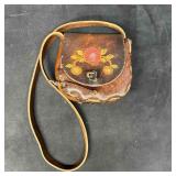 Handcrafted Leather Mini Purse with Floral Design