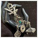 Asian Themed Charm Bracelet with Buddha Pagoda and