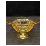Vintage MADRID Amber Footed Glass Bowl by Federal