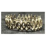 Signed Vintage Silver Tone Unique Monet Bracelet W