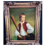 Charles Collyer With Cricket Bat by Francis Cotes