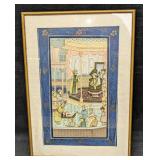 Vintage Middle East Style Painting On Silk Royal C