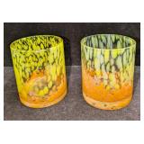 2 Mid Century Old Fashioned Drinking Glasses B