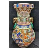 Chinoiserie Dragon Vase With Elephant Handles