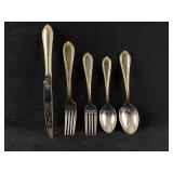 WATERFORD 5 Pc Setting Powerscourt Stainless Gold