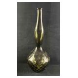 Vintage Blow Glass Black Vase Made In Italy