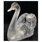 Lalique Swan Head Up Sculpture