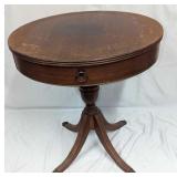 Vintage Mahogany Wood Brandt Drum Table