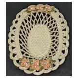 Vintage Capodimonte Porcelain White Rope Basket