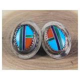 Vintage Navajo Harrison Bitsui Mosaic Turquoise Ja