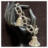 Etruscan Revival Style Chunky Bell Fob Stone Charm