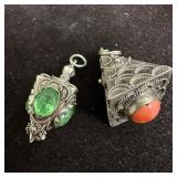 Ornate Filigree Etruscan Revival Style Charm Set S