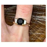 Vintage Joan Rivers Gold Tone Black & White Stone