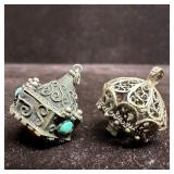 Ornate Filigree Carnelian Turquoise Red Garnet Sto