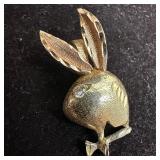 Moissanite Eye Accent 14K Gold Playboy Bunny with
