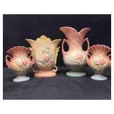 Hull Art Pottery 4pc Matte Magnolia Vases