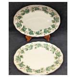 2 Retired Nikko Greenwood 11' Oval Serving Trays
