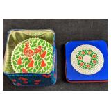 Vintage Paper Coasters Partridge In Pear Tree Tin