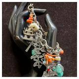 Asian Theme Charm Bracelet with Mixed Stone and Me