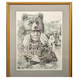 Framed Richard D Harris S&N Bear Hatted Man Print