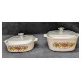 2 Retired Corning Spice Of Life Casserole with Lid