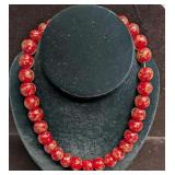 Vintage Italian Murano Black And Gold Art Glass Be