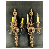 Pair of Wall Mount Incandescent Luminaires Tropica