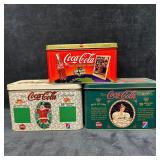 Coca Cola Metal Art Collector Cards Group Three Ti